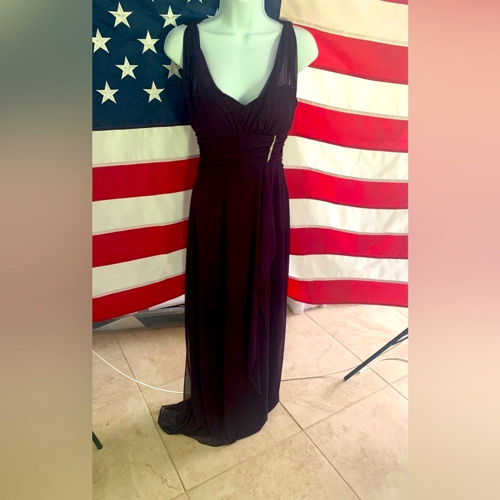 Deep purple long formal dress